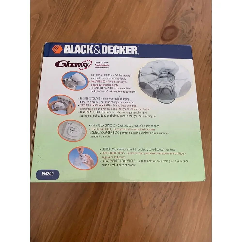Black & Decker GIZMO Spacemaker Cordless Can Opener EM200 Hands-Free Auto Off